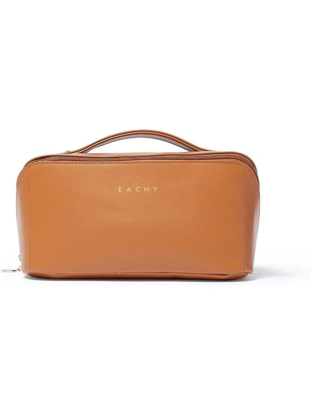 Stylish Medium Travel Makeup Bag - Water-Resistant PU Leather, Organized